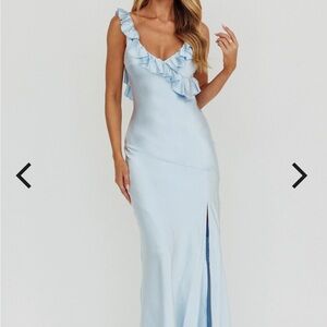 Selfie Leslie Sky Blue Ruffle Gown